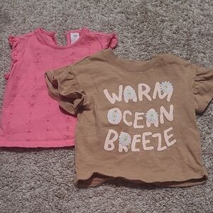 H&M Kids Pink and Tan T-Shirts Set